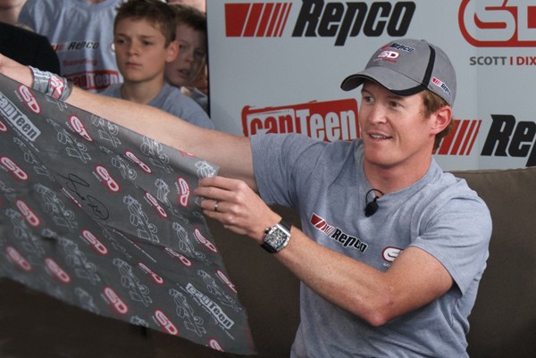 Scott Dixon with one of the special edition bandannas